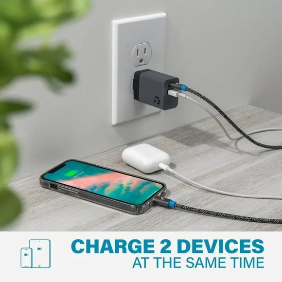 Nimble WALLY Mini Wall Charger 20W Dual Port USB-C & USB-A - Picture 3 of 9